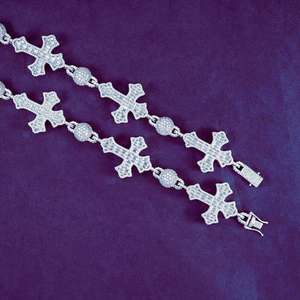 Chaîne à maillons personnalisée pour homme en argent sterling 925, sertie de moissanite VVS, style Hip Hop, passe le test du diamant - Product Image 1