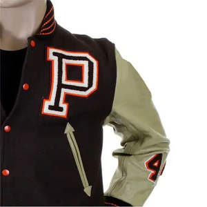 Chaqueta universitaria de manga de lana personalizada para hombre, holgada de gran tamaño, reversible, Letterman, Bomber, parche de chenilla bordado en la parte delantera - Product Image 5