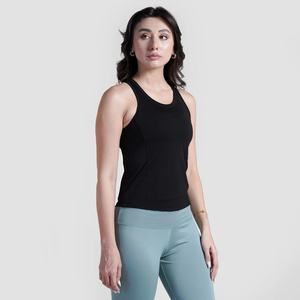 Nouvelle arrivée débardeur avec logo personnalisé pour femmes tissu en jersey tissé de couleur unie décontracté grande taille taille unique pour la salle de sport - Product Image 3