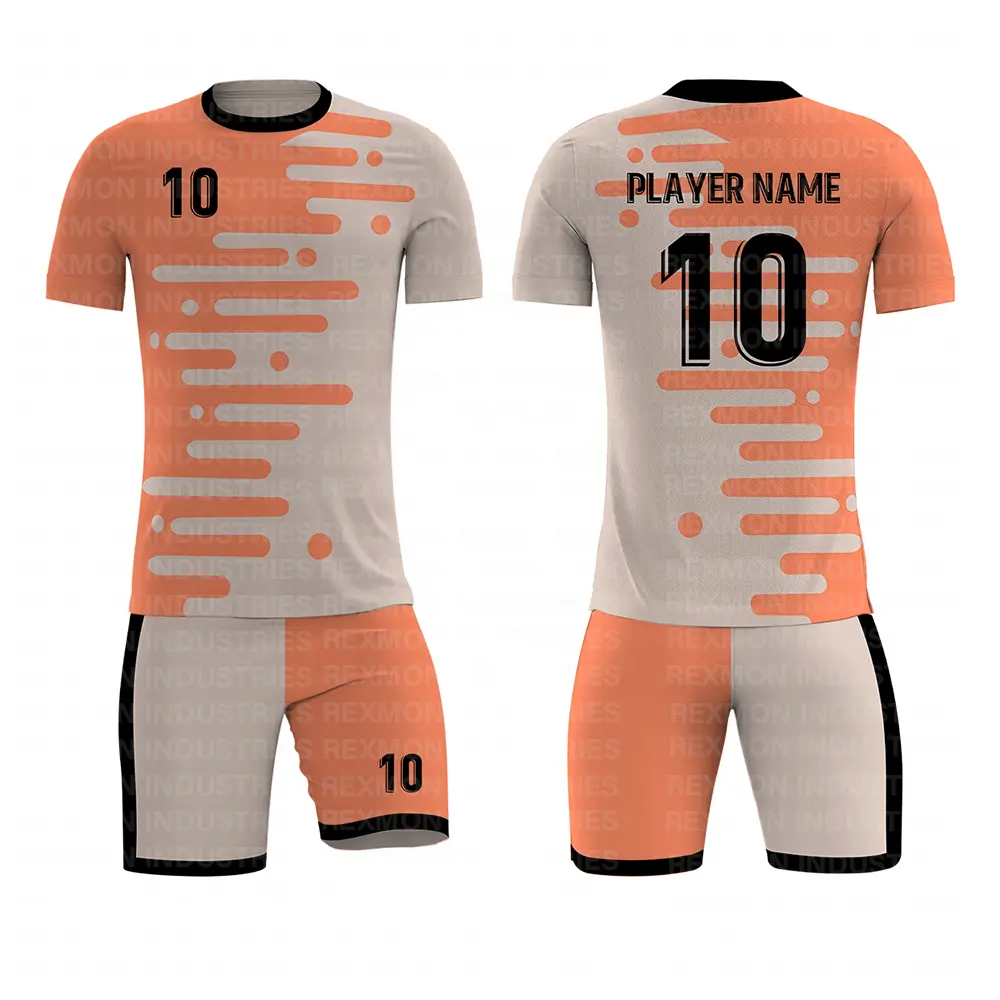 2023 nouveau Design maillot de football blanc ensemble vert et Orange équipe de football hommes uniformes de football maillots maillot de Football Logo personnalisé