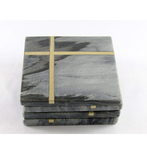 Posavasos cuadrado de mármol gris, regalo personalizado, hogar, cocina, oficina, mesa de comedor, tazas de té, tazas de café, latas de cerveza, bar, vasos de agua - Product Image 1