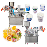Machine de remplissage et de scellage automatique de gobelets à eau, machine d'emballage rotative à disque pour gelée, yaourt, crème glacée, jus, sucre, miel