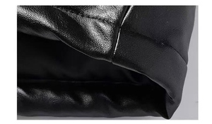 Abrigos de plumón personalizados de alta calidad para hombre, ropa de hombre, chaqueta de invierno Bomber de cuero Pu corto negro acolchado Vintage a la moda para hombre - Product Image 5
