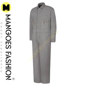Mono de algodón con cremallera frontal para hombre en gris-Cierre de cremallera, ropa de trabajo al por mayor para la máxima comodidad y durabilidad - Product Image 3
