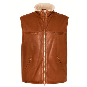 Chaleco de cuero informal de moda 2025 para hombre, buena calidad, diseño superior, transpirable, personalizado para ropa de invierno, disponible en venta al por mayor - Product Image 1