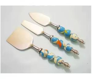 Handmade Wood & Terrazzo Handle Stainless Steel Cheese Tools Set for Wedding Party Events Tabletop Cutlery Cheese <b>Knife</b> Set - Product Image 6