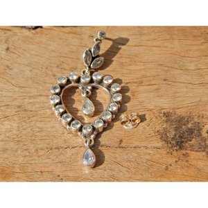 925 Sterling <b>Silver</b> <b>Earring</b> <b>Stud</b> Handmade White Topaz Gemstone Faceted Pearl <b>Set</b> White Topaz <b>Stud</b> <b>Earring</b> Gift - Product Image 1