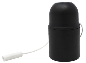 Portalámparas E27 negro liso con interruptor (Koala H038836) - Product Image 1
