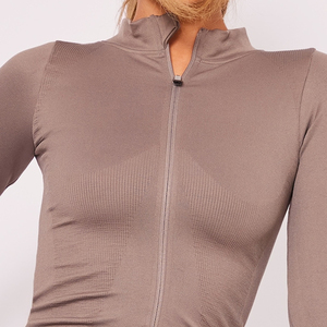 New Arrival Custom Logo Women's Activewear Zipper <b>Jackets</b> High Quality Seamless <b>Yoga</b> Tops Wholesale New Items - Product Image 6