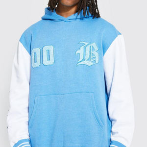 Trajes de dos piezas con logotipo personalizado de alta calidad, chándal liso de Color sólido con capucha, conjuntos de chándal para hombre, conjunto de ropa de algodón 100% para hombre - Product Image 3