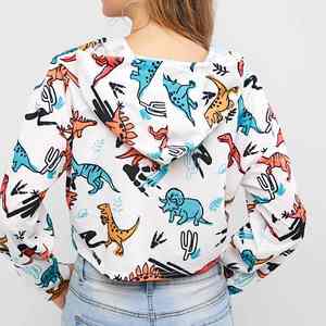 เสื้อครอปสตรีผ้าฝ้ายลำลองแขนสั้นและเสื้อยืดคอกลมปรับแต่งได้สำหรับฤดูร้อน - Product Image 5