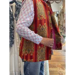 Mens 5XL <b>Nehru</b> Jacket Water-Proof Velvet Climbing Tiger Pattern Hooded Collar Button Zippered Street ODM Coated for Spring - Product Image 1