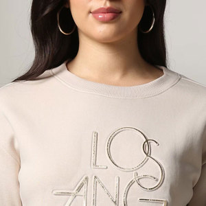 BRANIS SPORTS Women's Hooded <b>Sweatshirt</b> Embroidered <b>Los</b> <b>Angeles</b> Design Regular Fit Knitted Polyester/Cotton Blend HIGH STREET - Product Image 4