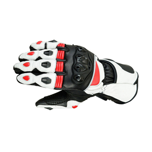 Gants de moto tout-terrain en cuir véritable pour hommes, compatibles écran tactile, doigts entiers, sécurité 2024 - Product Image 4