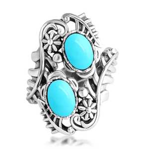 แหวนเชือก3สีเทอร์ควอยส์แสนสวยสำหรับใส่นอนแหวนเงินสเตอร์ลิง925ทำมือแหวนพลอย - Product Image 4