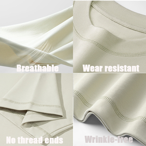 Impression vierge blanche personnalisée recadrée T-shirt uni en coton et polyester mélangé 240 grammes T-shirt pour hommes - Product Image 3