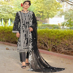 MI Creation, colección de ropa informal para mujer de 3 piezas, hermosa y elegante viscosa, BUNAI, bordado de lentejuelas, indio, pakistaní, para adultos - Product Image 4