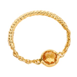 Anillo de Cadena con Diseño Minimalista Chapado en Oro de 14K S925, Anillo de Topacio Azul Londres Natural, Personalizable para Venta al por Menor, OEM, ODM - Product Image 1