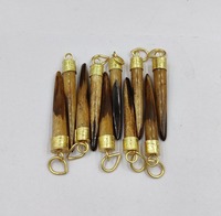 FAIZA CRAFT Pendentif en laiton fait main écologique, perle naturelle, os sculpté, thème animal, unisexe, cadeau d'affaires, décoration intérieure