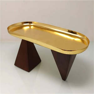 Bandeja DE SERVICIO DE Metal de último diseño de Venta caliente plato de servicio de Chocolate de lujo para restaurante de Hotel en casa en diseño martillado - Product Image 2