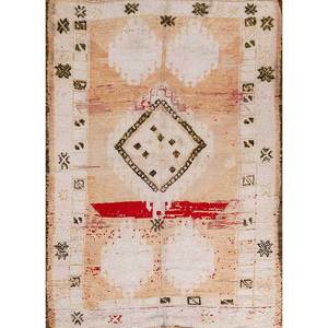 พรมขนสัตว์ถักมือสีเบจและสีน้ำตาลลายเรขาคณิตสำหรับห้องนั่งเล่นและรถยนต์ ขนาด 9x12 รุ่น Pae-4547 - Product Image 1