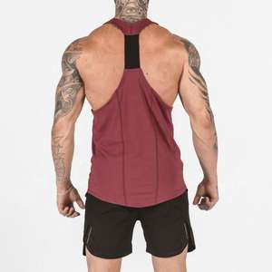 Men Hot Fitness Paneled Scoop Neck Tank <b>Top</b> Custom Brand Muscle Tee Active Gym Workout Stringer Sports Training T Back Singlet - Product Image 3