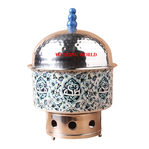 Hotpot de découpe laser en bois Casserole faite à la main de qualité supérieure Réchauffeur de nourriture en métal de concepteur le plus vendu - Product Image 6