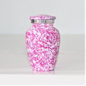 Pequeña urna Meena de latón blanco perla para cenizas Recuerdo de alta calidad de la India para decoración conmemorativa o uso de cremación - Product Image 6