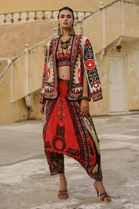 Kaftan pour femme Kanya Libas, imprimé, broderie, logo, rivets, perles, manches longues, mode, grandes perles de Delhi - Product Image 4