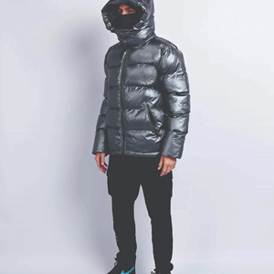 Venta al por mayor de alta calidad de los hombres de talla grande de invierno chaqueta acolchada de dibujos animados con capucha logotipo personalizado OEM impreso impermeable - Product Image 2