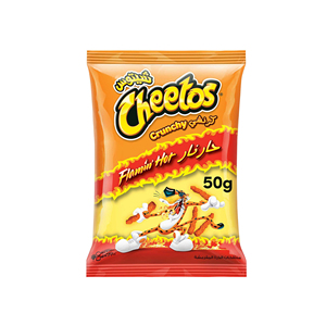 Cheetos Crunchy Flaming Hot Snacks 10x226.8g 8oz Hechos con queso real y condimento picante Flaming Hot para un sabor audaz. - Product Image 3