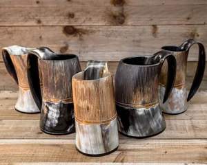 แก้วกาแฟไวกิ้งทรงเขาวัวฮอร์นแก้วมักทำด้วยมือทำด้วยมือพร้อมแตรธรรมชาติขนาดรูปร่างและดีไซน์ - Product Image 2