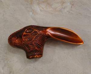 Empuñadura de cabeza de conejo de metal pulido estilo antiguo para bastón de madera (solo la empuñadura) - Diseño artesanal único y elegante - Product Image 1