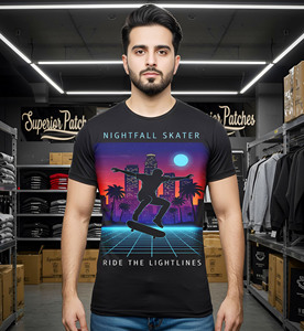 Magliette da uomo di ispirazione retrò comode Streetwear con <span class=keywords><strong>design</strong></span> al Neon eleganti e traspiranti Fashion Unisex - Product Image 4