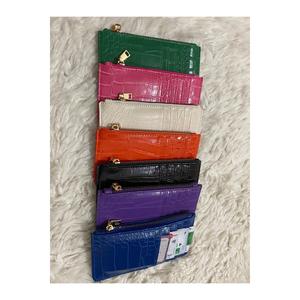 Porta carte con cerniera nera da donna