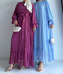 Tissu en mousseline de soie papillon Abaya Ceinture Designs Avant Ouvert Style Abaya Convient pour un usage quotidien Vente en gros Fabricant Turquie - Product Image 2