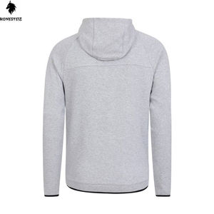 เสื้อมีฮู้ดแบบสวมหัวของผู้ชายผ้าเทอร์รี่ผ้าฝ้าย100% น้ำหนักเบาลายนูนทึบออกแบบได้ตามต้องการสำหรับฤดูหนาว - Product Image 3