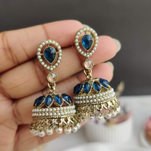 Handcrafted Flower <b>Earrings</b> For Women Gold Plated Ethnic Style Jhumka Jhumki <b>Earrings</b> Indian Jewelry for Wedding Party & Gifts - Product Image 3