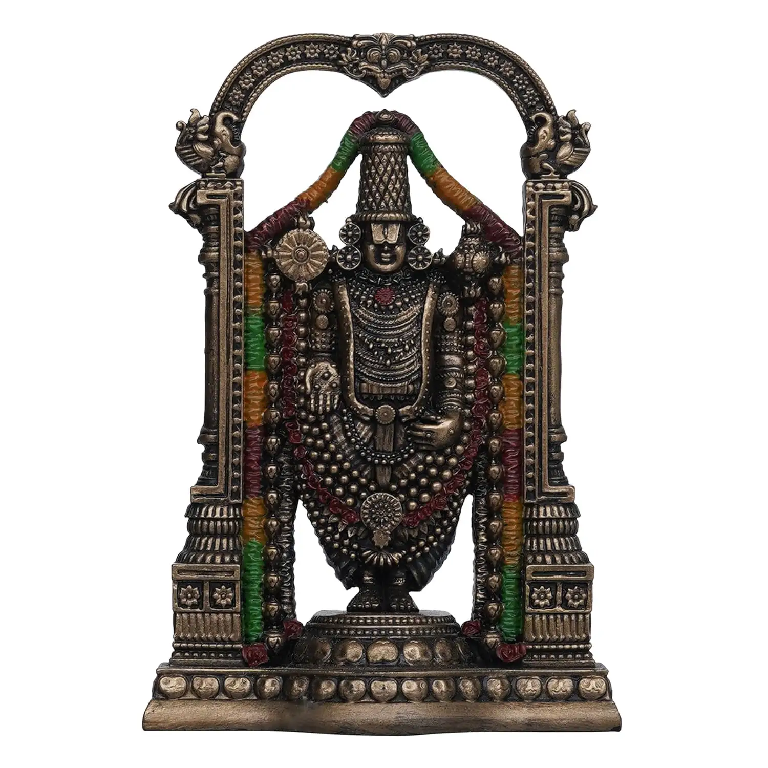 Handcrafted Polyresin Bronze Tirupati Balaji Idol for Home Temple and Office Decor Use from Indian Exporter