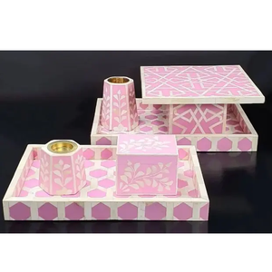 ที่รองแก้วแม่มุกแบบทำมือถาดรองแก้วโมเสกเคลือบมุก - Product Image 1