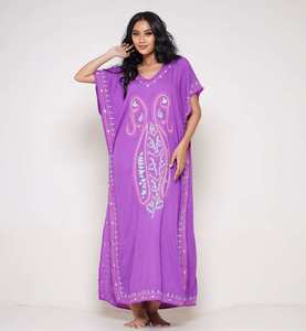 2025 nuevo estilo bordado trabajo Vintage bohemio manga corta mujeres bohemio diseñador bordado Kaftan Maxi vestido de talla grande - Product Image 4