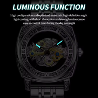 Montre mécanique de luxe 45 mm, étanche, aiguilles lumineuses, accessoire professionnel