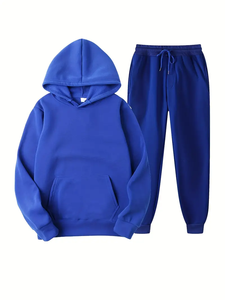 Polyester Coton Décontracté Automne Hiver Polaire Surdimensionnée Vente en Gros Crop Top Hoodies Jogging Survêtements Ensemble pour Femmes - Product Image 4