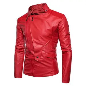 Стоячий воротник сплошной цвет кожаная куртка низкая цена новый дизайн кожаная куртка для онлайн продажи