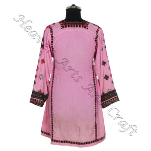 BDR084 Vintage vraie robe en soie tribale brodée robe Vintage bohème du fournisseur indien Vintage broderie à la main - Product Image 6