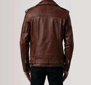 Nouvelle Vente Flash Veste en Cuir à Col Montant Personnalisée avec Logo pour Hommes Casual Imperméable Respirante Lavable Solide Haute Qualité - Product Image 4