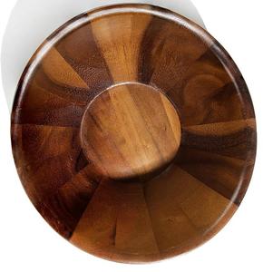 Bol de service en bois d'acacia de haute qualité et le plus vendu avec nouvelle cuillère pour bol de mélange de fruits à salade personnalisé fabriqué au Vietnam - Product Image 3