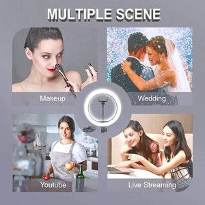 Luce ad anello Selfie da 10 pollici con supporto per telefono universale compatibile per il trucco in diretta Streaming e la fotografia di YouTube - Product Image 3