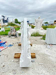 รูปปั้นนูนคาทอลิกกลางแจ้งแกะสลักด้วยมือขัดเงา2ด้านทนทาน100% เสาหินธรรมชาติ1ปีทันสมัยตามสั่ง - Product Image 3