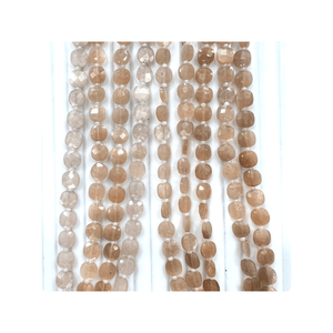 ลูกปัดหินมูนสโตนสีพีชธรรมชาติขนาด17นิ้วออกแบบได้ตามต้องการทำเครื่องประดับจากหินควอตซ์ - Product Image 3